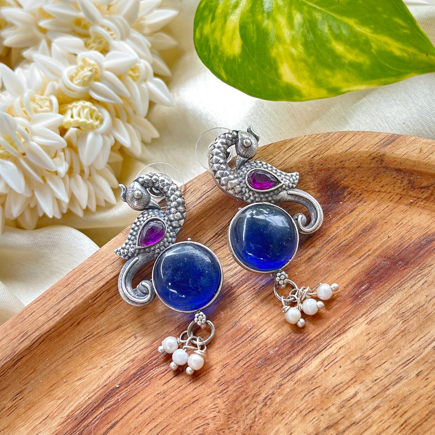 Color Stone bird Earrings - Bloom - By Sushmita
