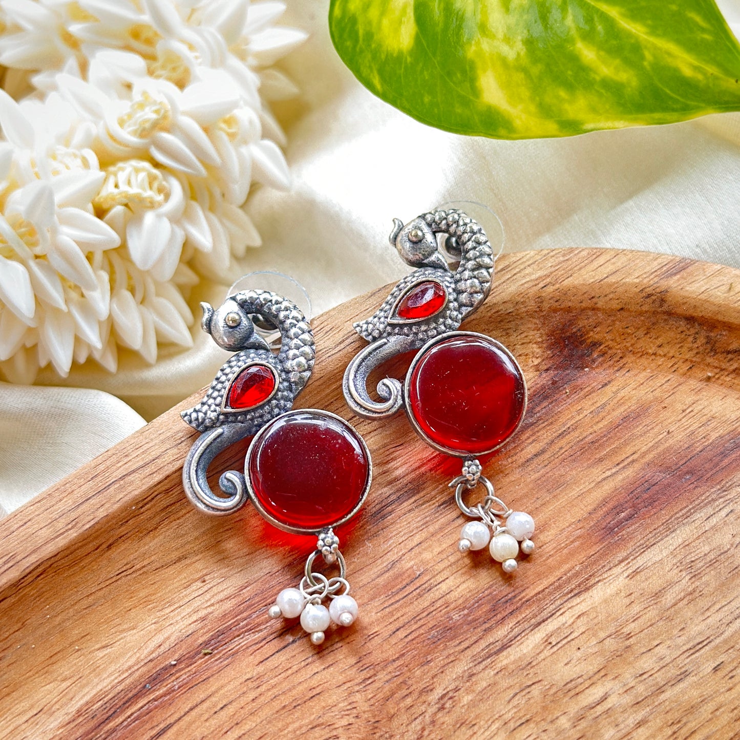 Color Stone bird Earrings - Bloom - By Sushmita