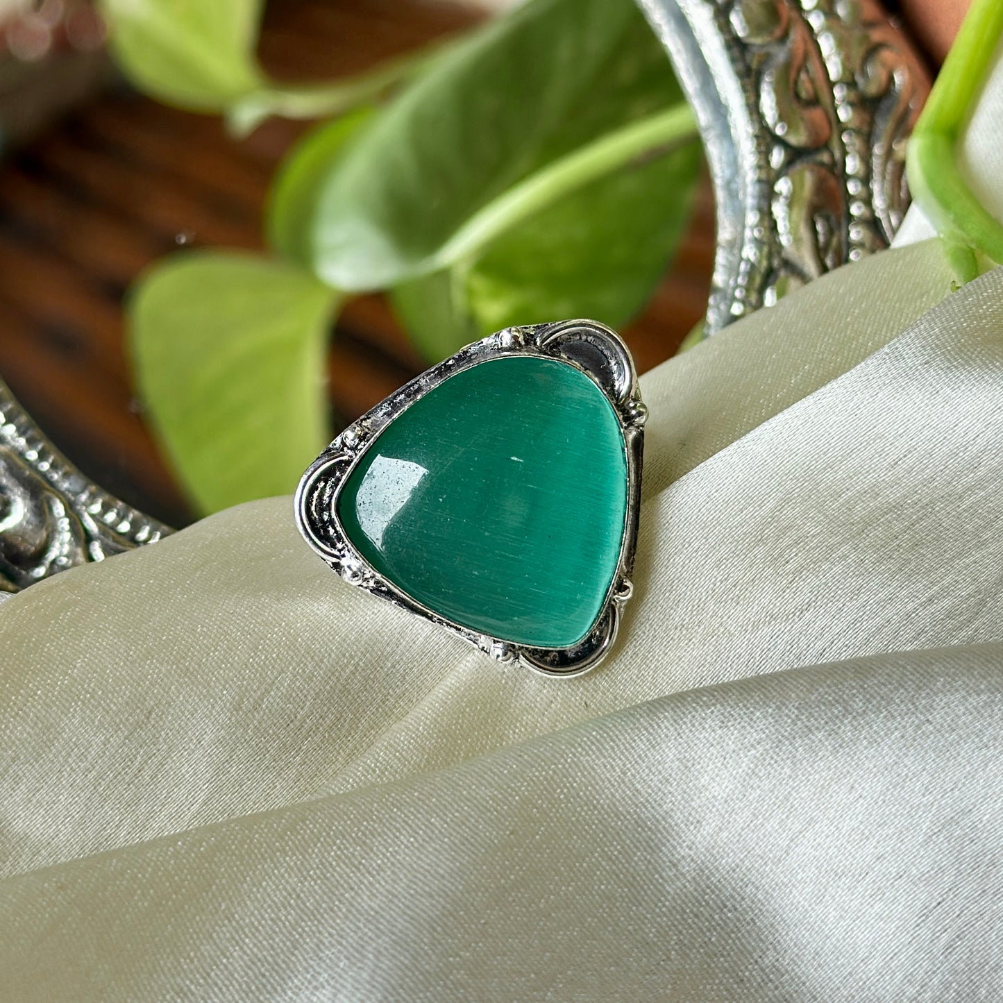 Natural Stone Adjustable Ring - Bloom - By Sushmita