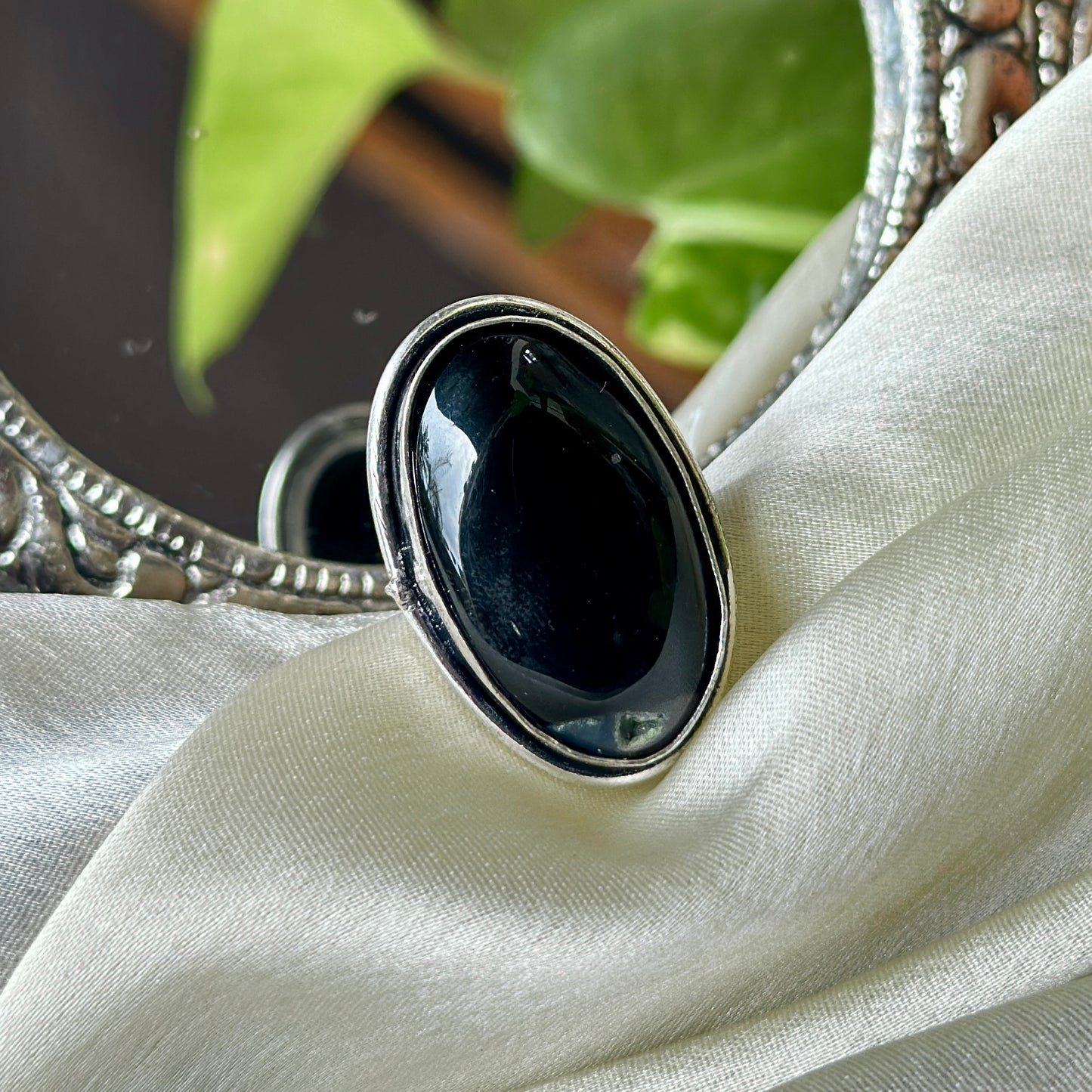 Natural Stone Adjustable Ring - Bloom - By Sushmita