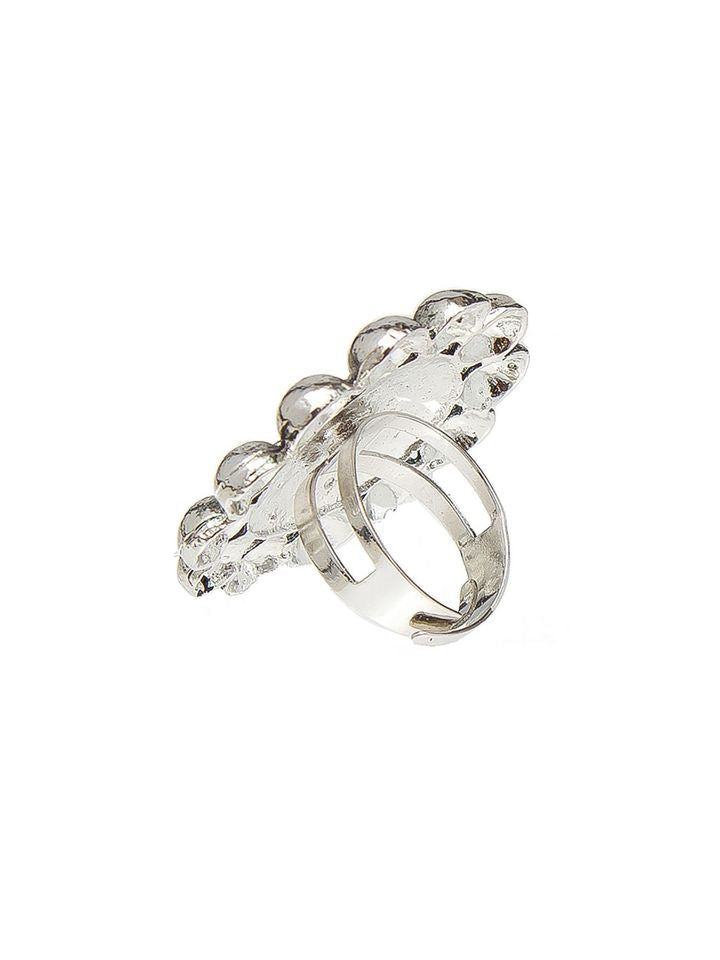 Adjustable Silver plated Ring - Bloom - By Sushmita
