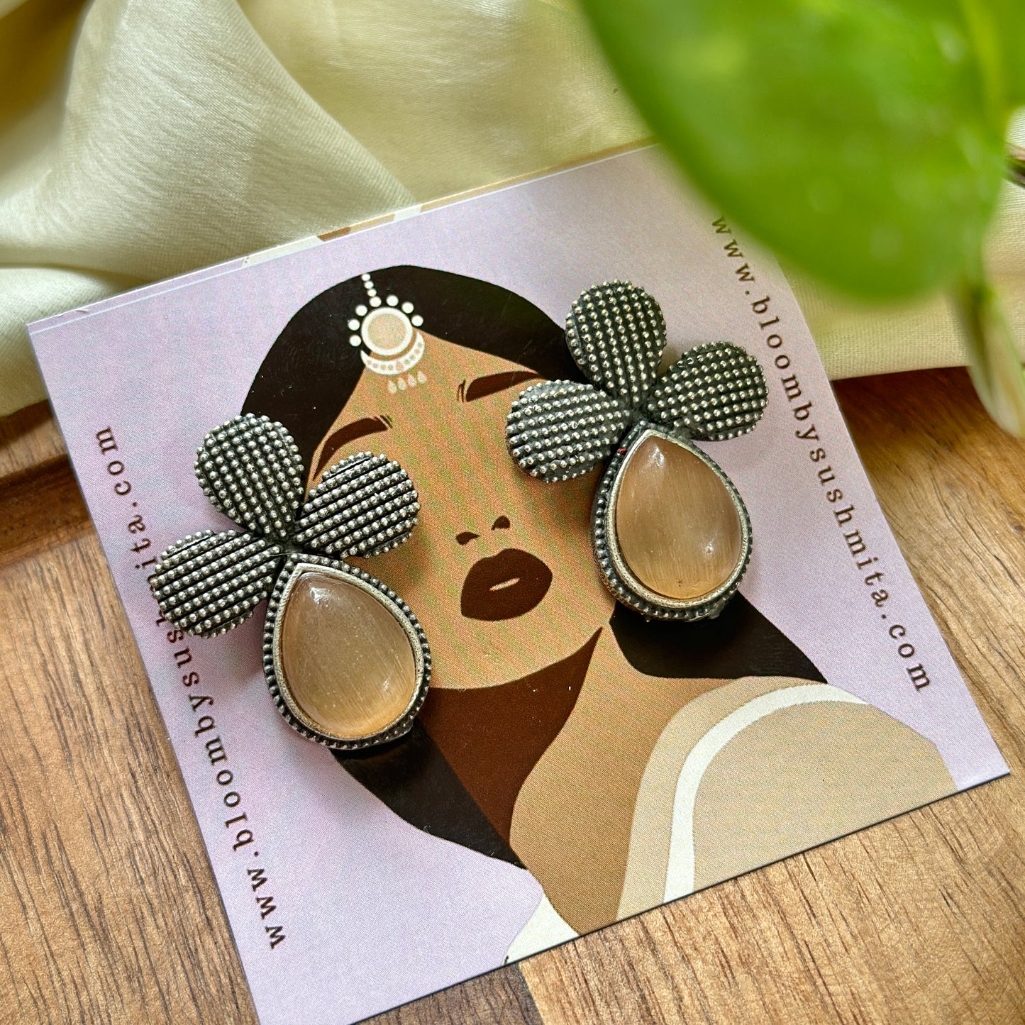 Monalisa Stone Earrings - Bloom - By Sushmita