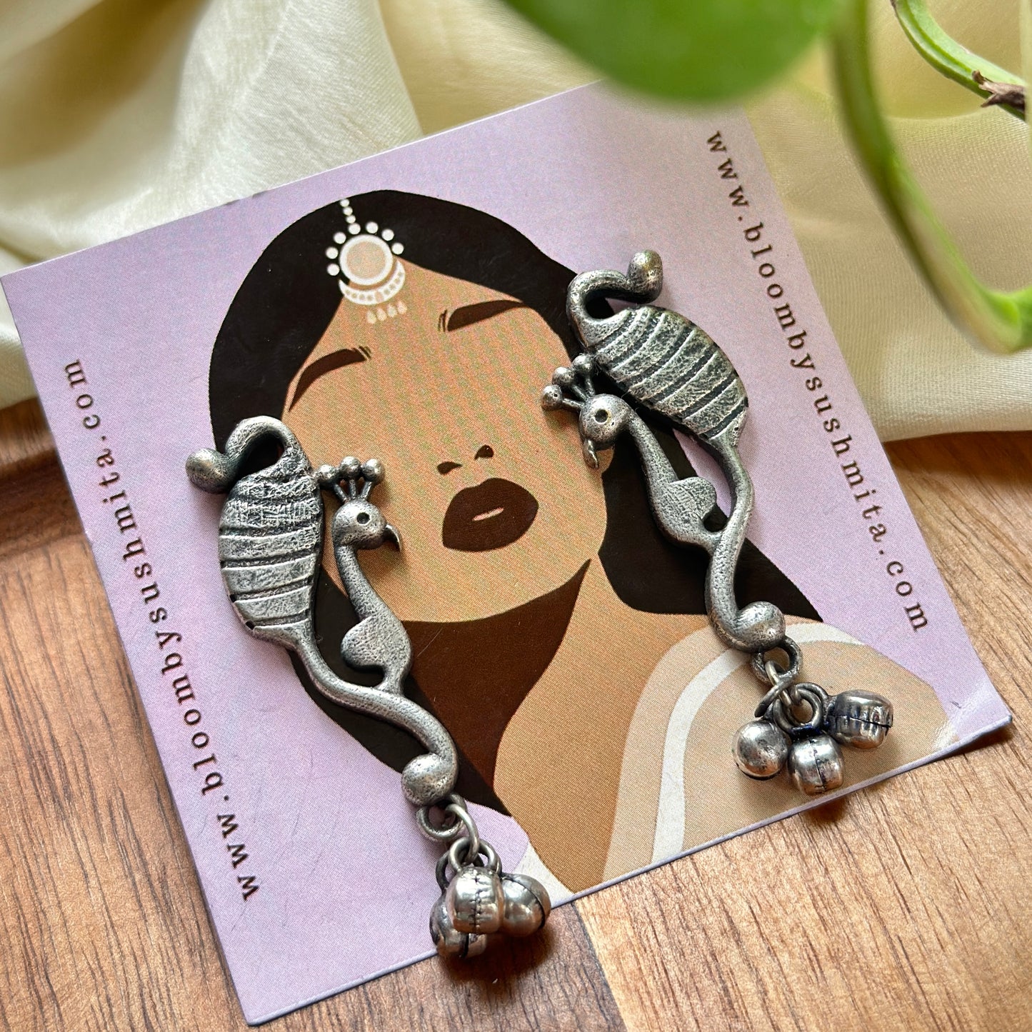 Antique silver lookalike Earrings - Bloom - By Sushmita