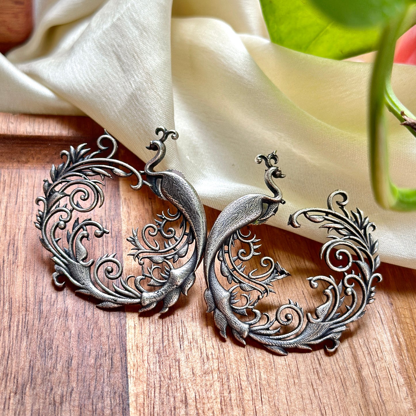Mayuri Peacock Stud Earrings - Bloom - By Sushmita