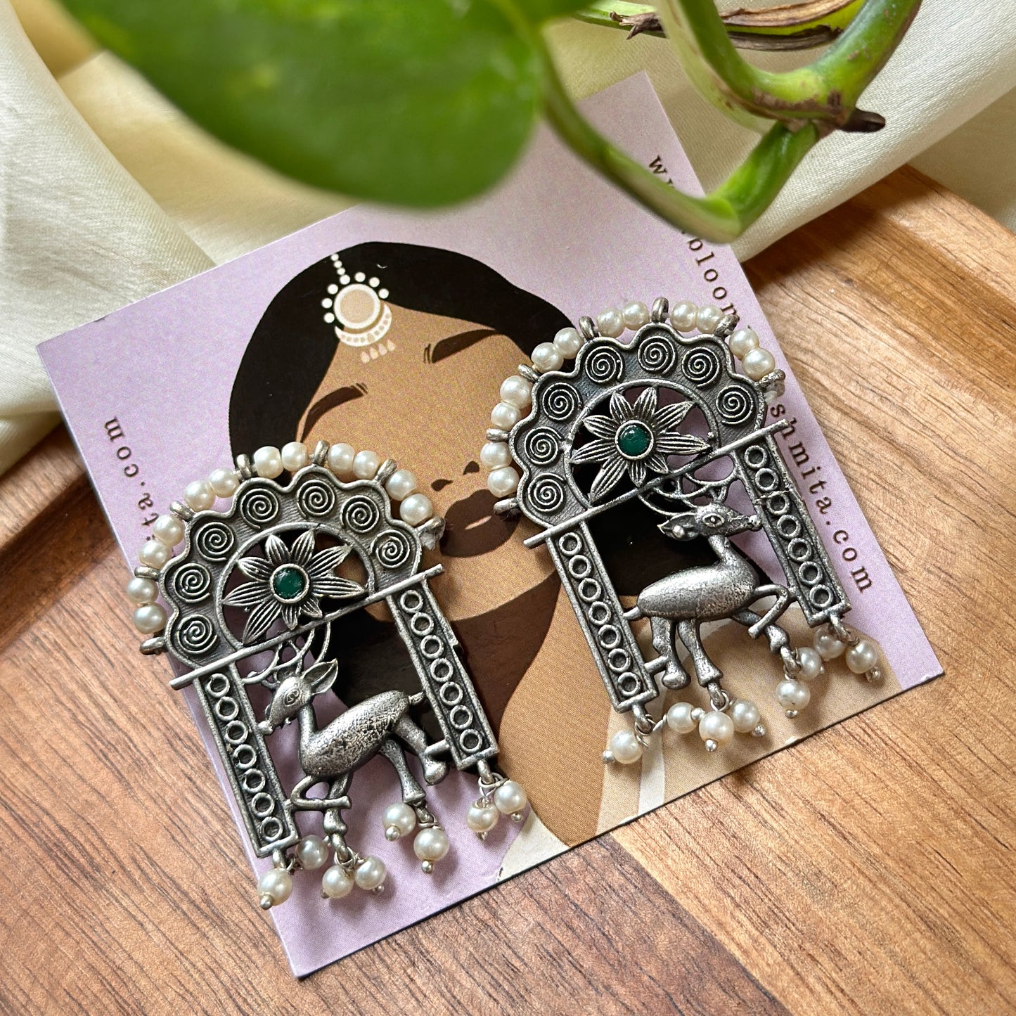 Deer Silver Stud Earrings - Bloom - By Sushmita