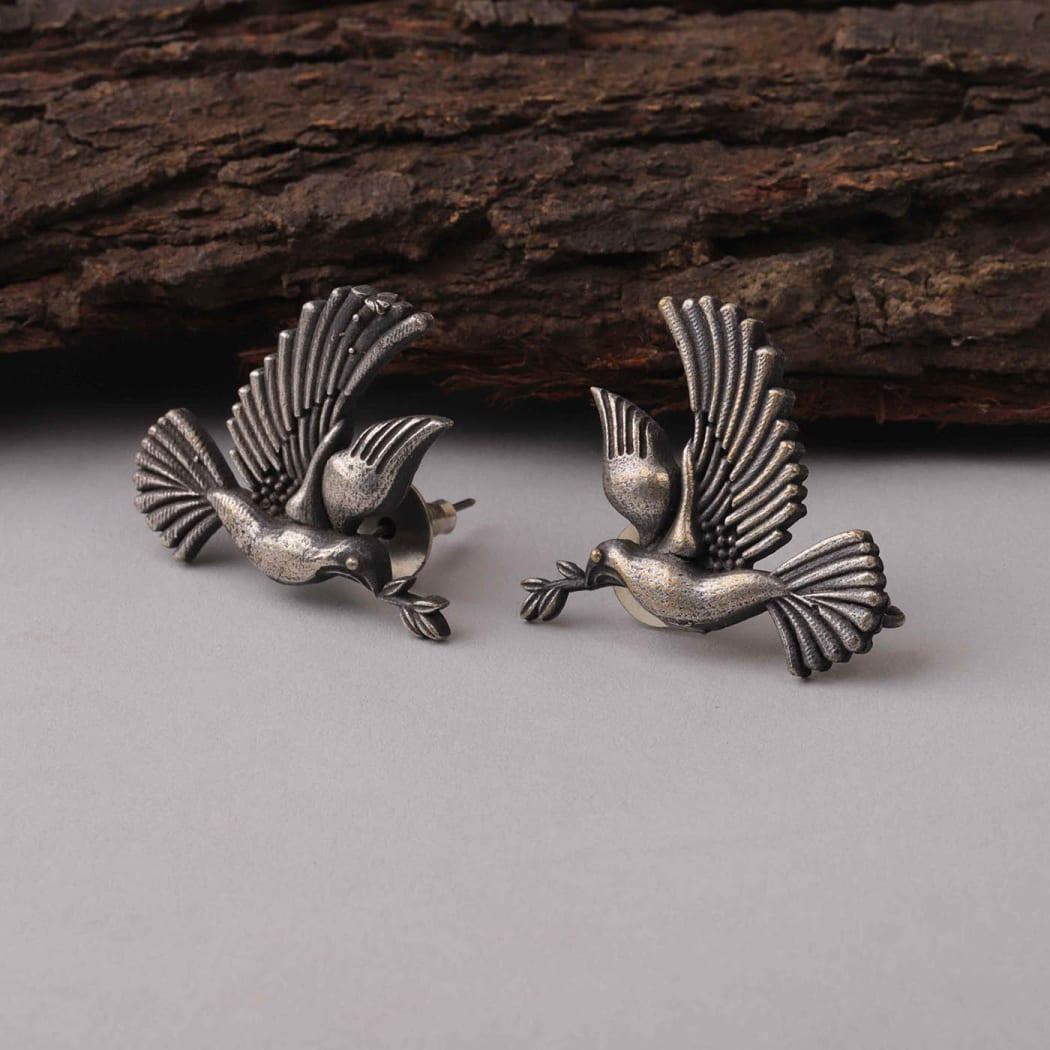Chidiya Bird Stud Earrings - Bloom - By Sushmita