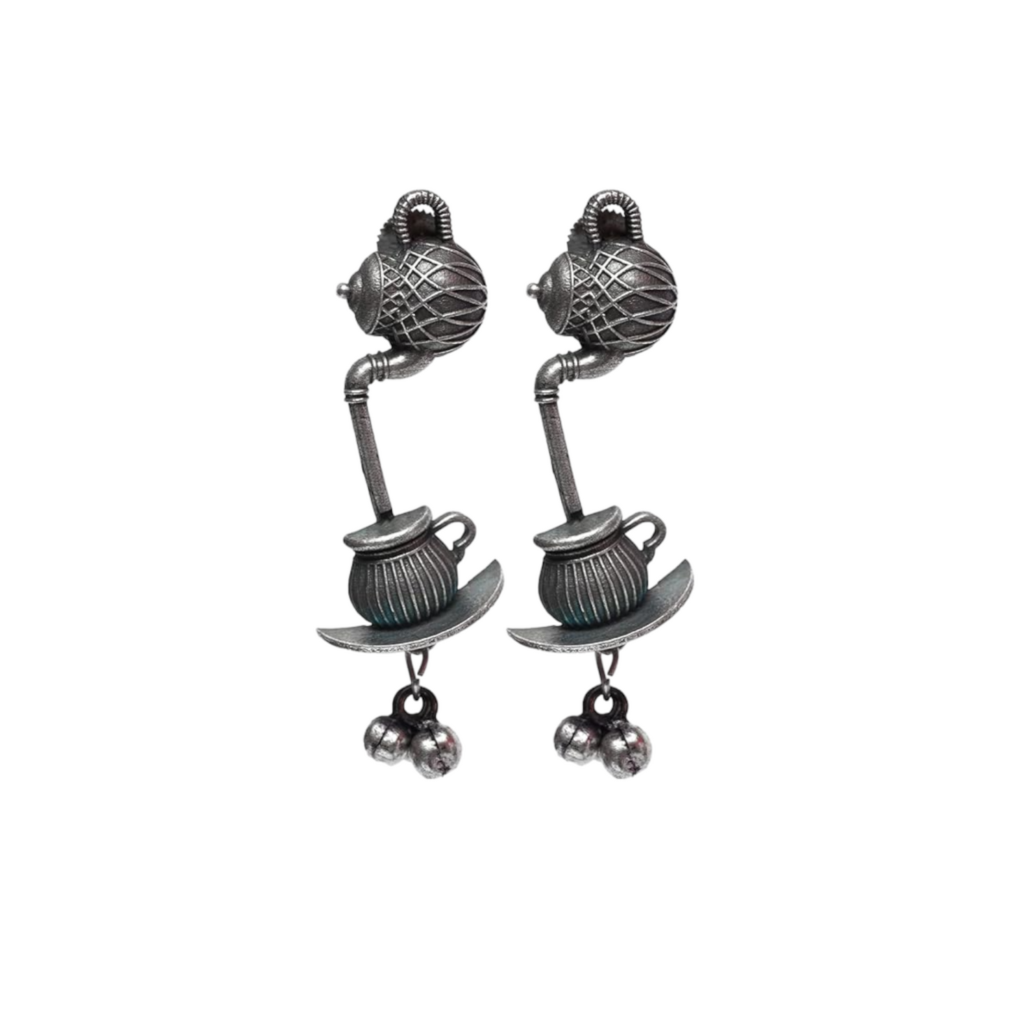 Chai Matka Silver Earrings - Bloom - By Sushmita