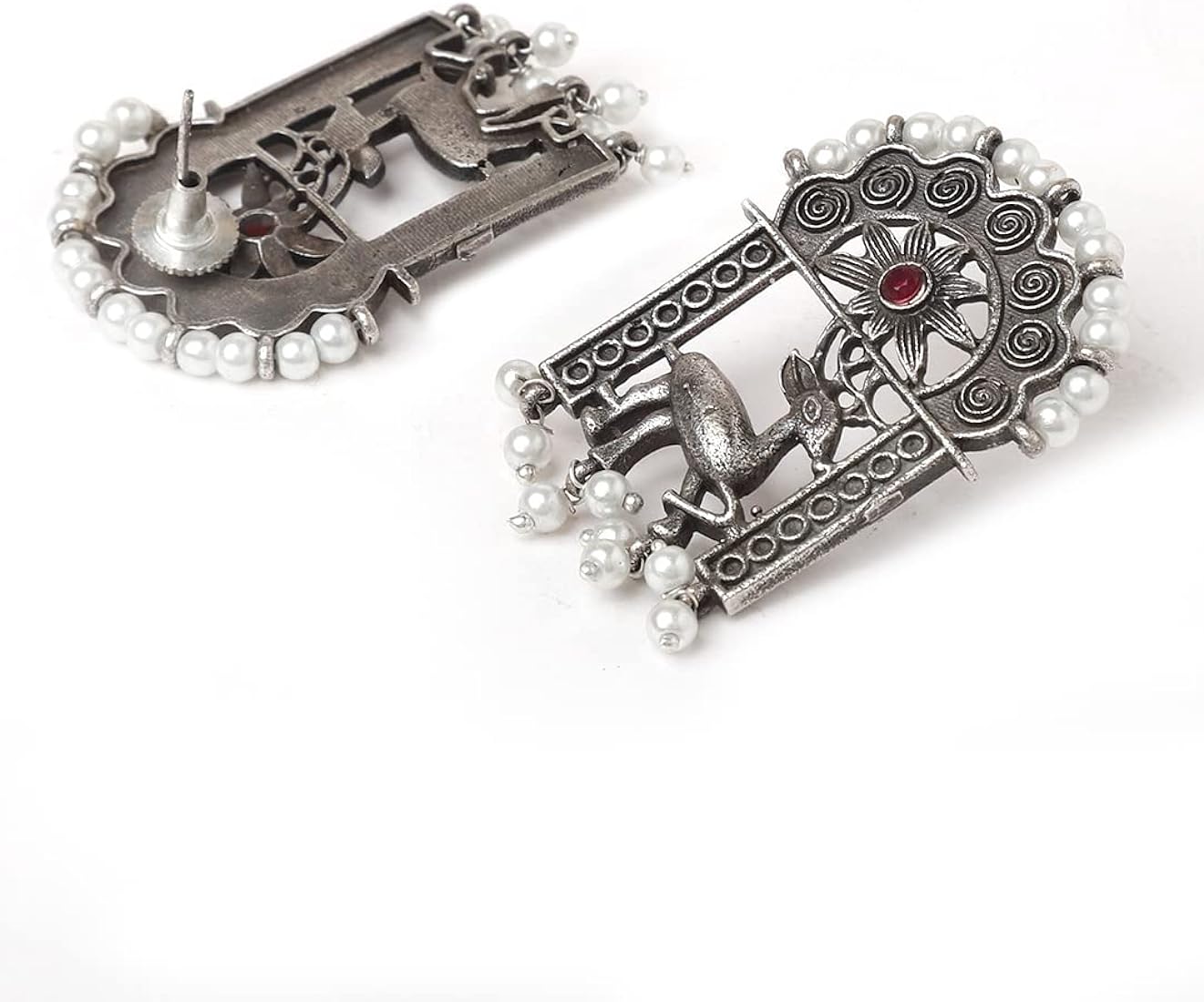 Deer Silver Stud Earrings - Bloom - By Sushmita