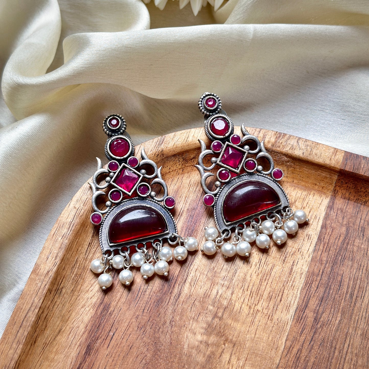Monalisa Stone earrings - Bloom - By Sushmita