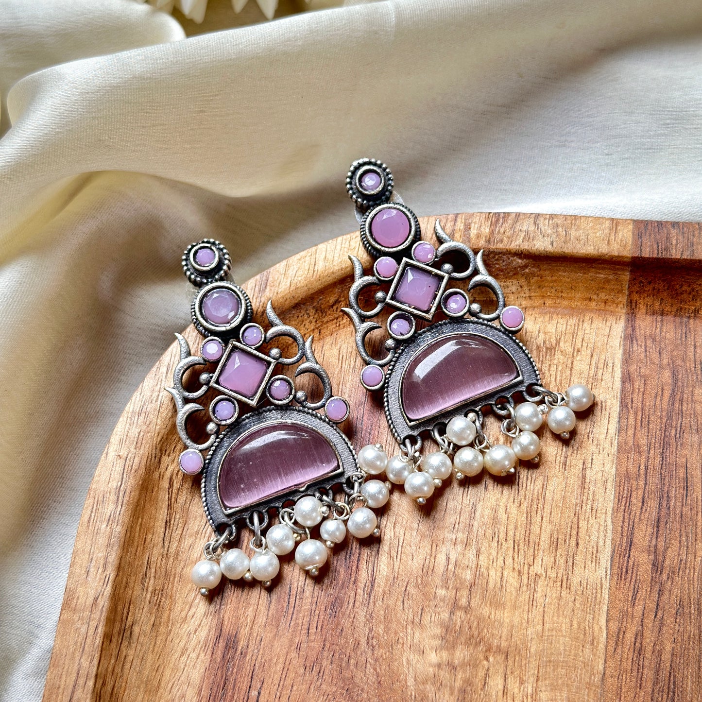 Monalisa Stone earrings - Bloom - By Sushmita