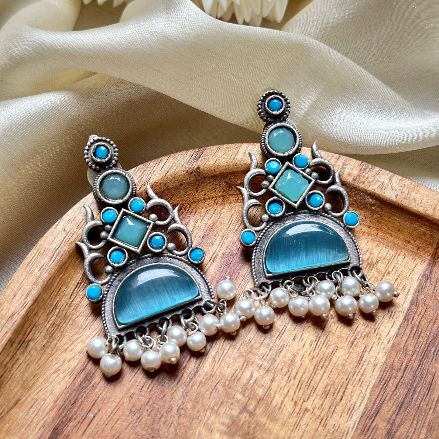 Monalisa Stone earrings - Bloom - By Sushmita