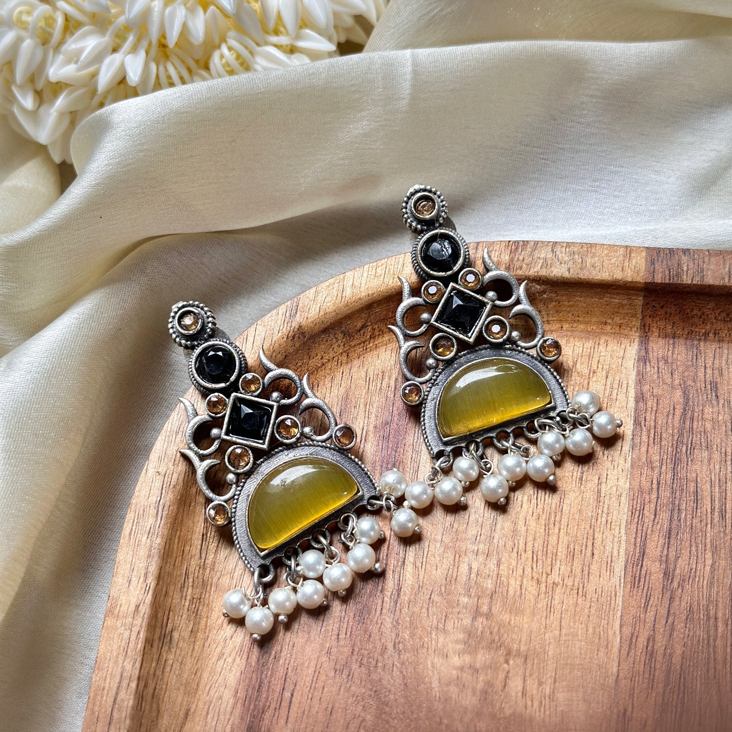 Monalisa Stone earrings - Bloom - By Sushmita