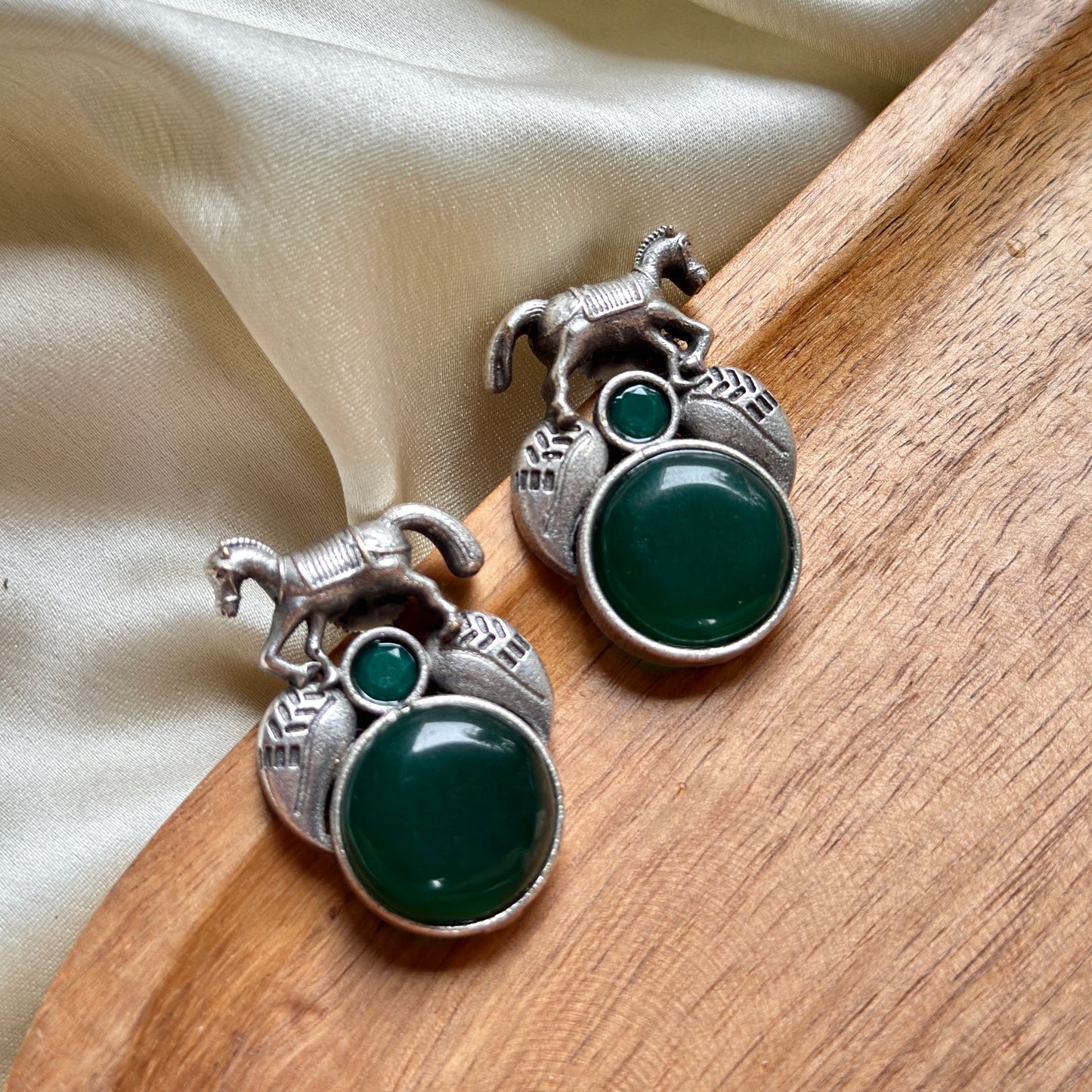 Monalisa Stone horse earrings - Bloom - By Sushmita