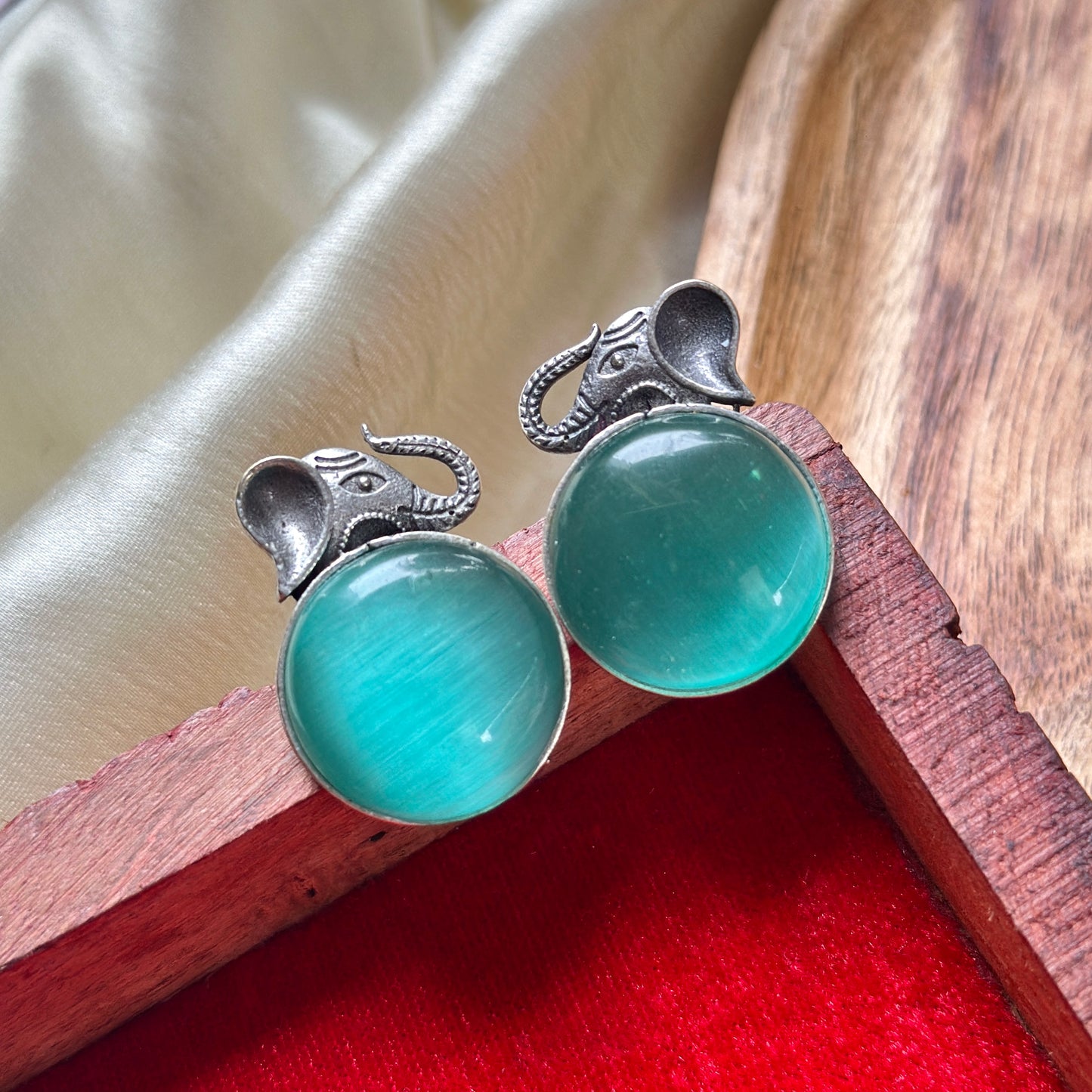 Monalisa Stone Elephant Earrings - Bloom - By Sushmita