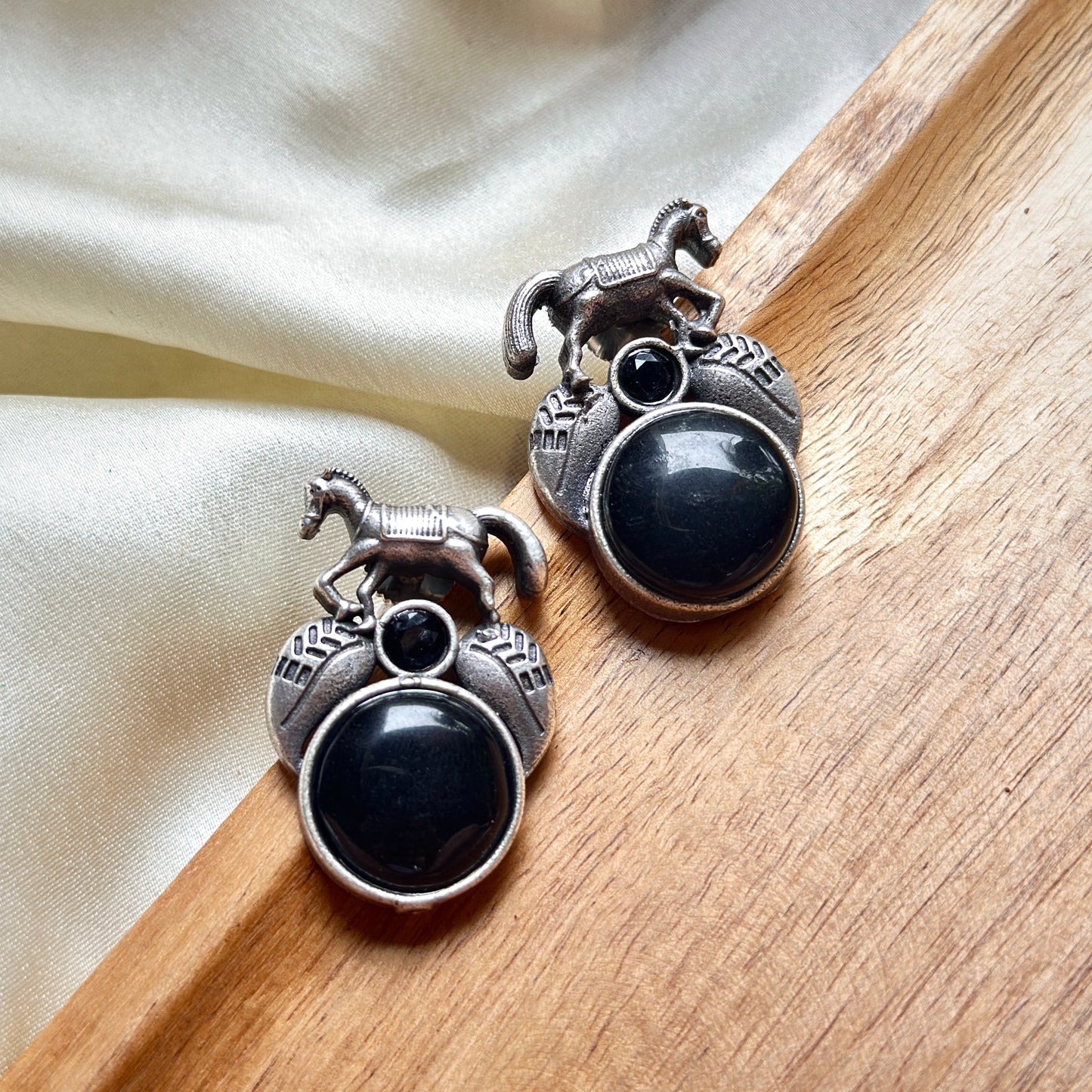 Monalisa Stone horse earrings - Bloom - By Sushmita