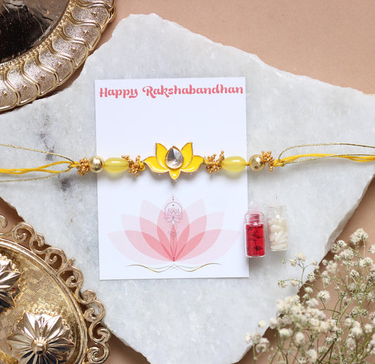 Designer kundan and Meena Rakhi - Bloom - By Sushmita