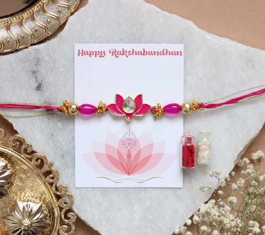 Designer kundan and Meena Rakhi - Bloom - By Sushmita