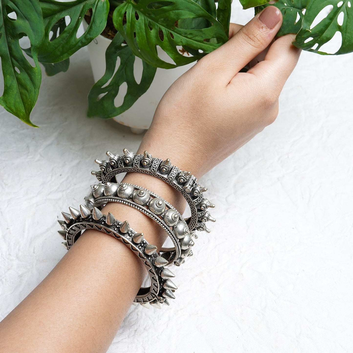 SET OF THREE Statement Kada Bracelet | Timeless bracelet - Bloom - By Sushmita