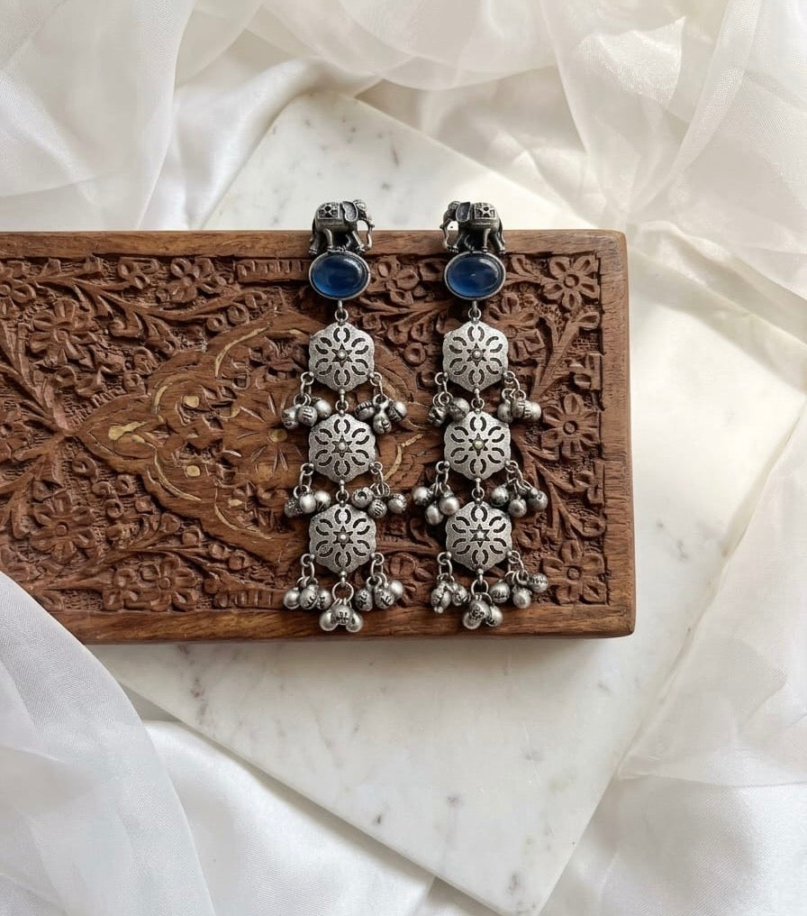 Monalisa stone Statement light-weighted Silver Earrings