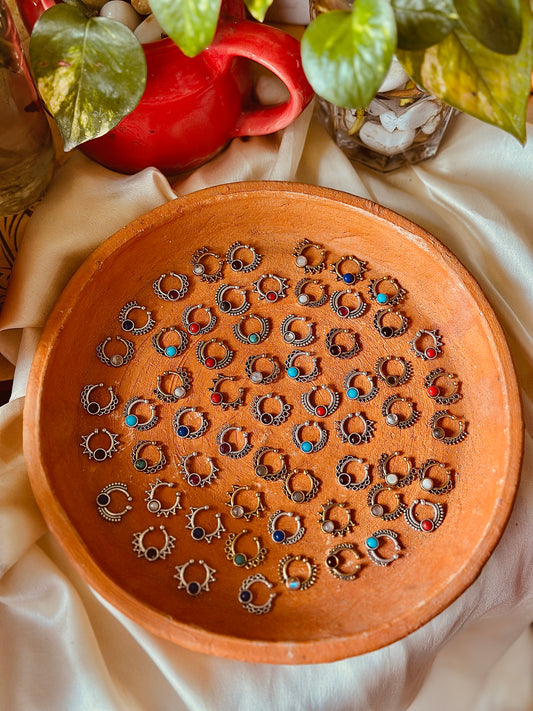 SEPTUM NOSE RING | set of THREE assorted color - Bloom - By Sushmita