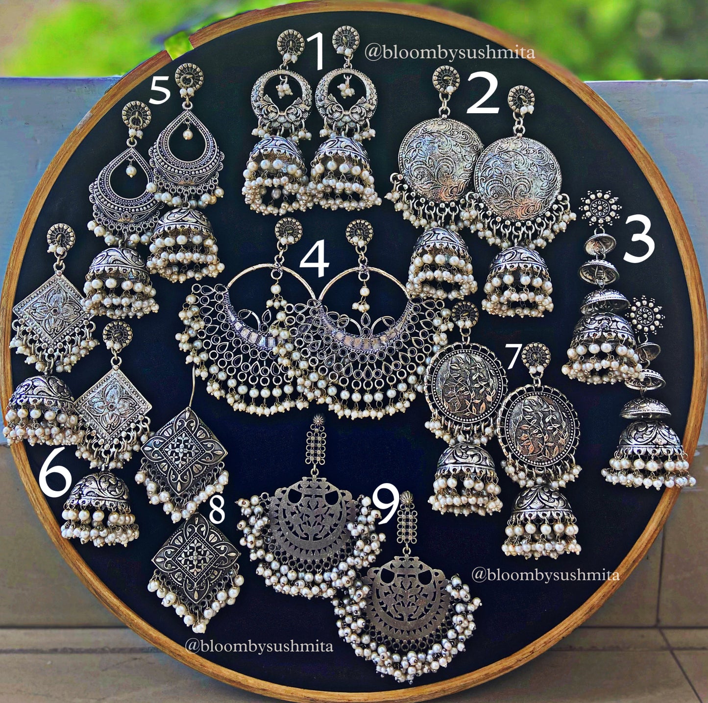 WHITE PEARL SILVER JHUMKA - Bloom - By Sushmita