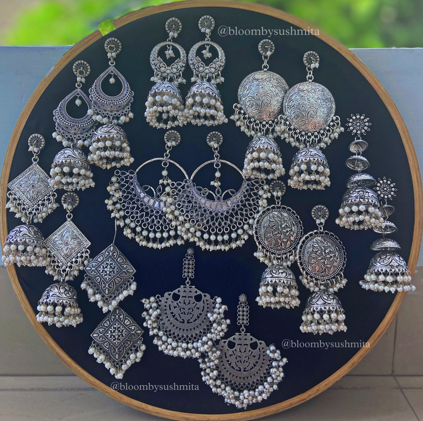 9-Pair White Pearl Earrings Combo Set - Bloom - By Sushmita