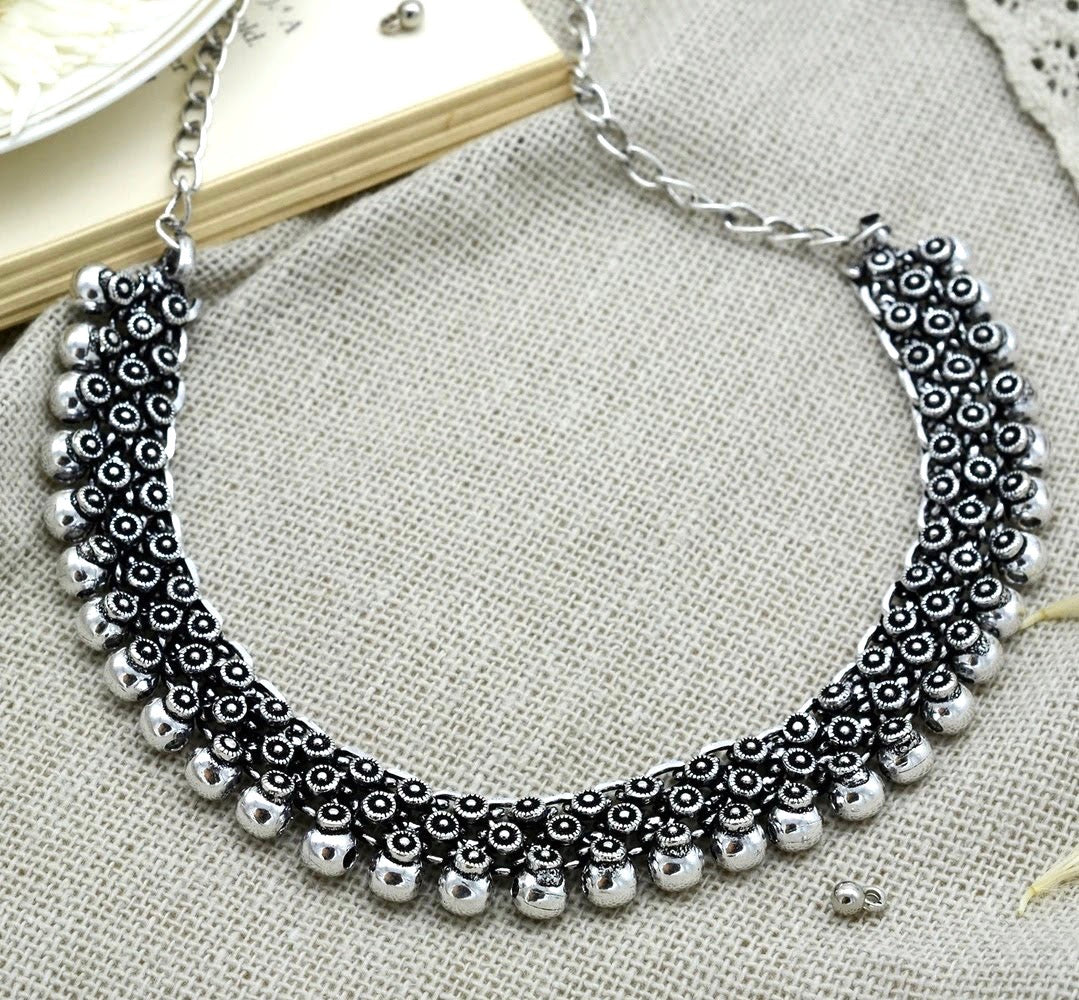 SILVER CHOKER NECKLACE - Bloom - By Sushmita