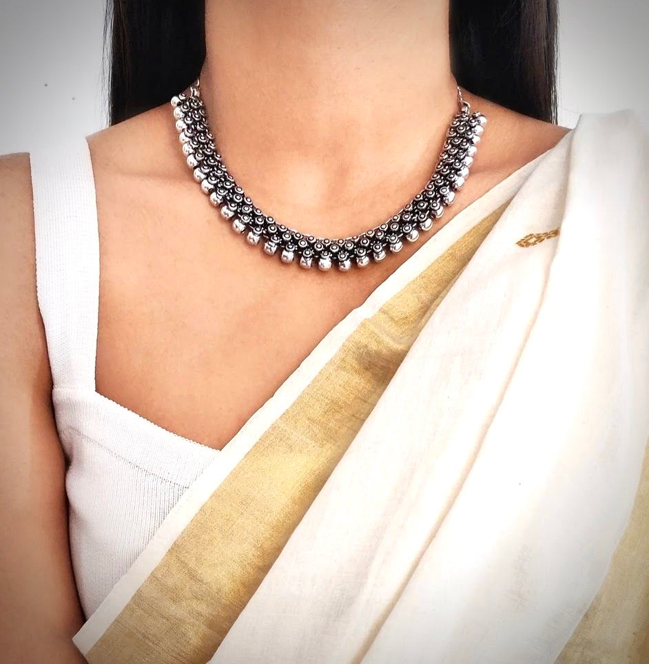 SILVER CHOKER NECKLACE - Bloom - By Sushmita