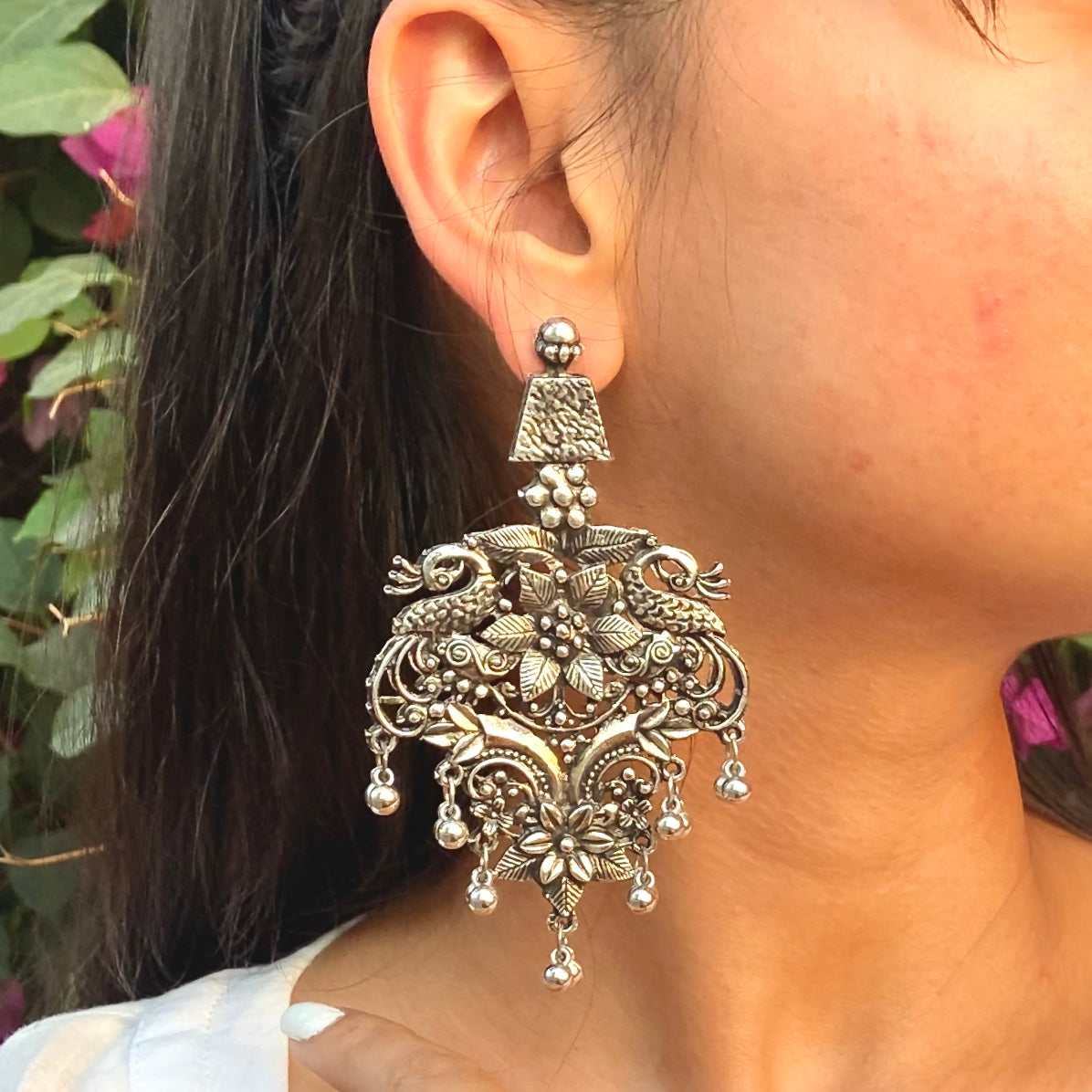 PEACOCK ANTIQUE EARRINGS - Bloom - By Sushmita