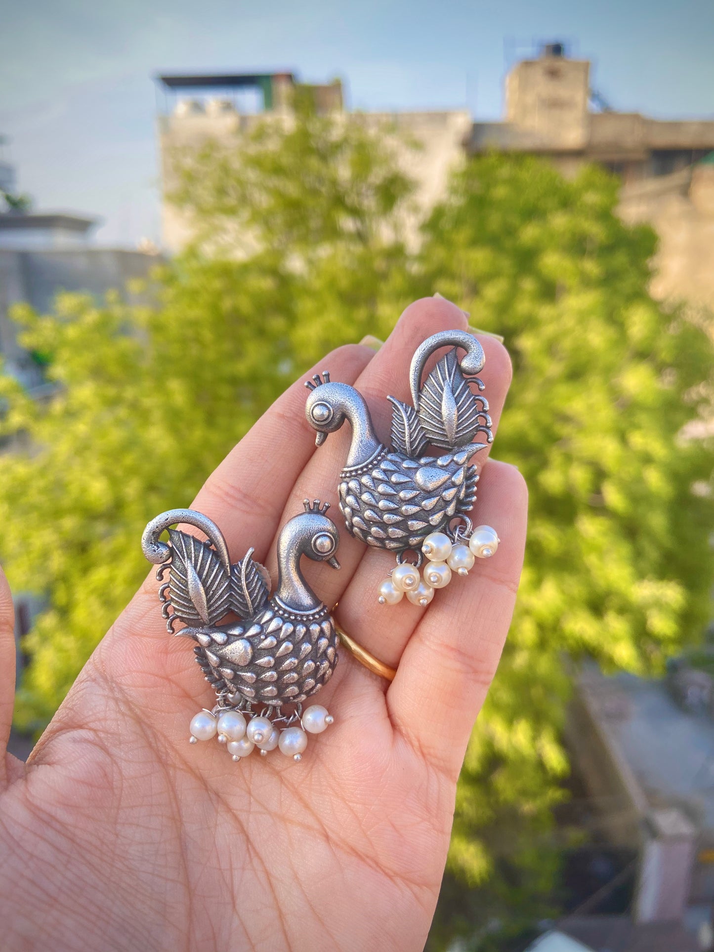 PEACOCK STUD EARRINGS - Bloom - By Sushmita