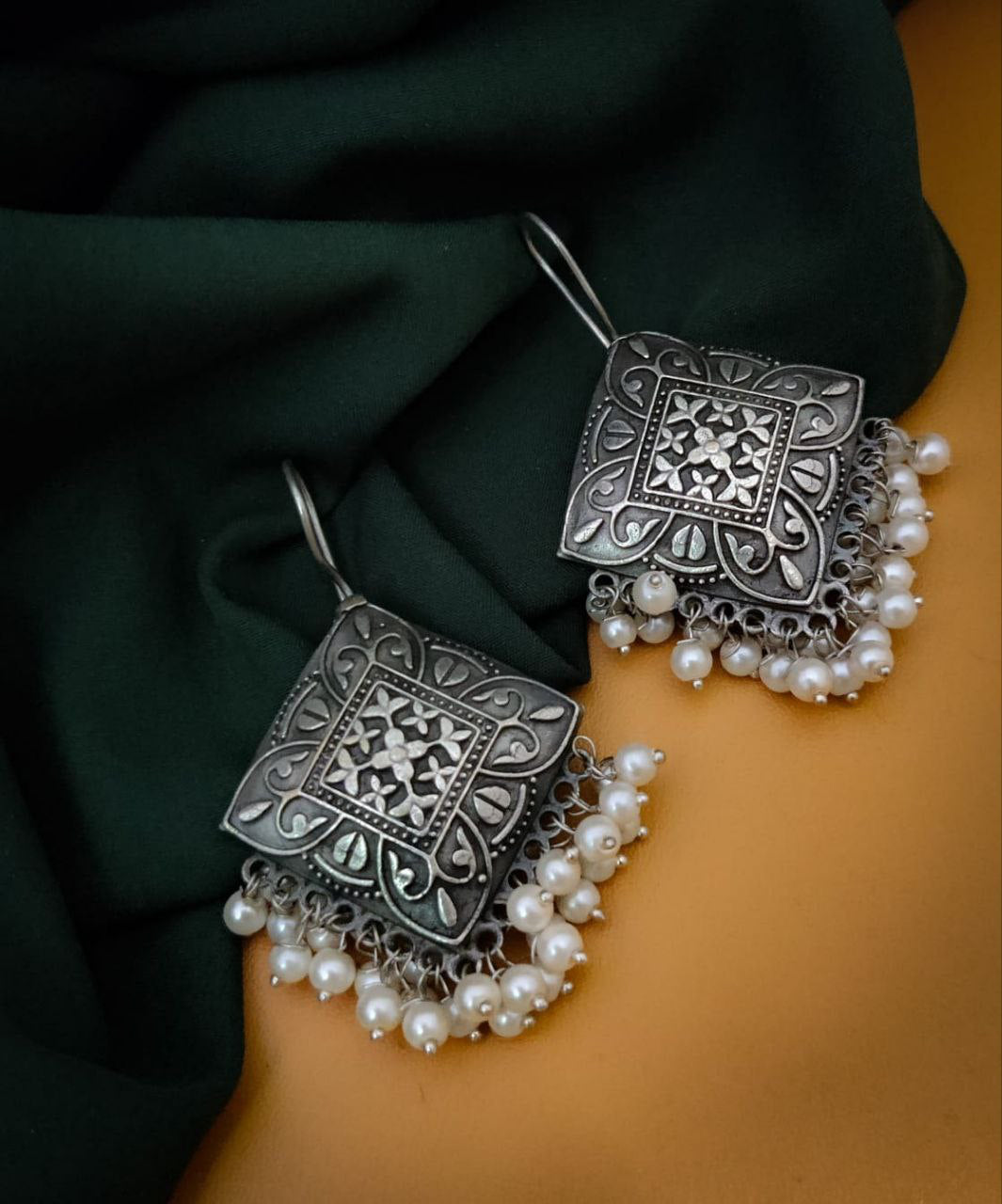 Varg White Pearl hook Earrings - Bloom - By Sushmita