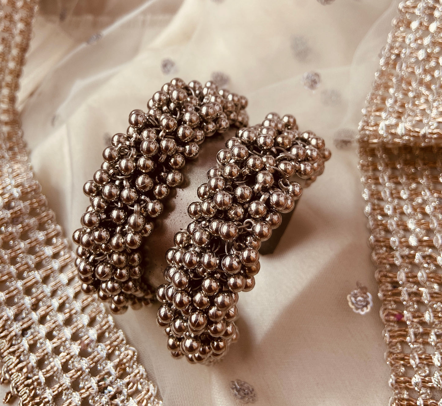 Timeless Silver Ghungroo Kada Bracelet - Bloom - By Sushmita