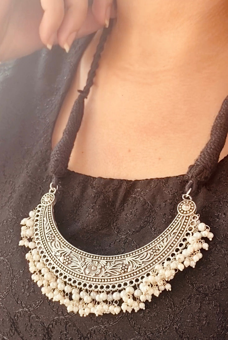 White Pearl Necklace - Bloom - By Sushmita
