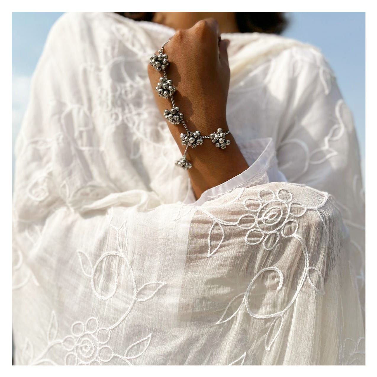 Adya Silver Hathphool - Bloom - By Sushmita