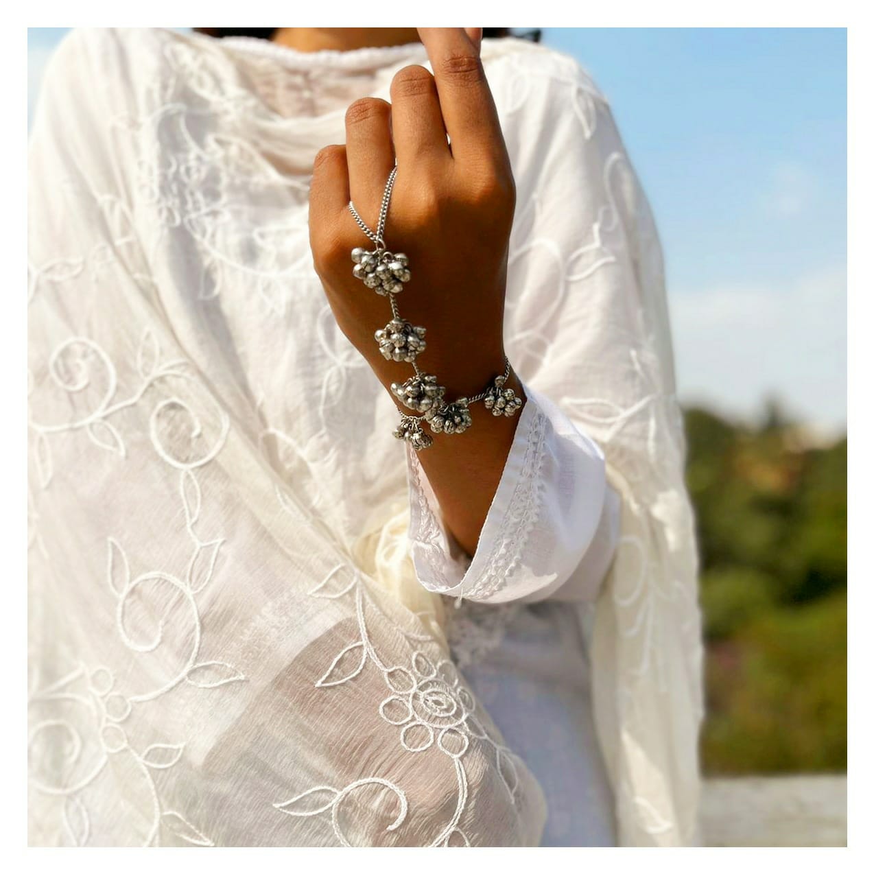 Adya Silver Hathphool - Bloom - By Sushmita
