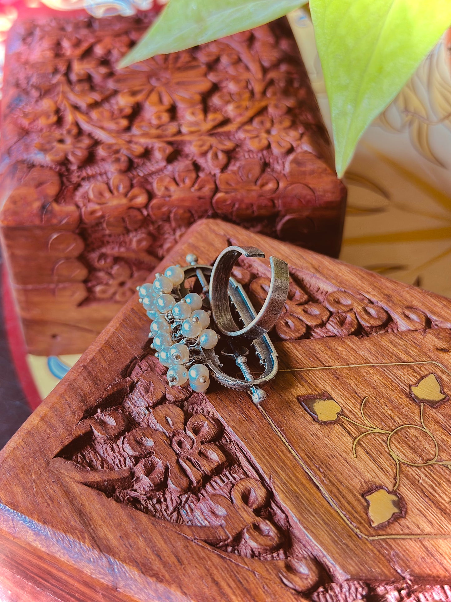 Tabiz White-Pearl Ring - Bloom - By Sushmita