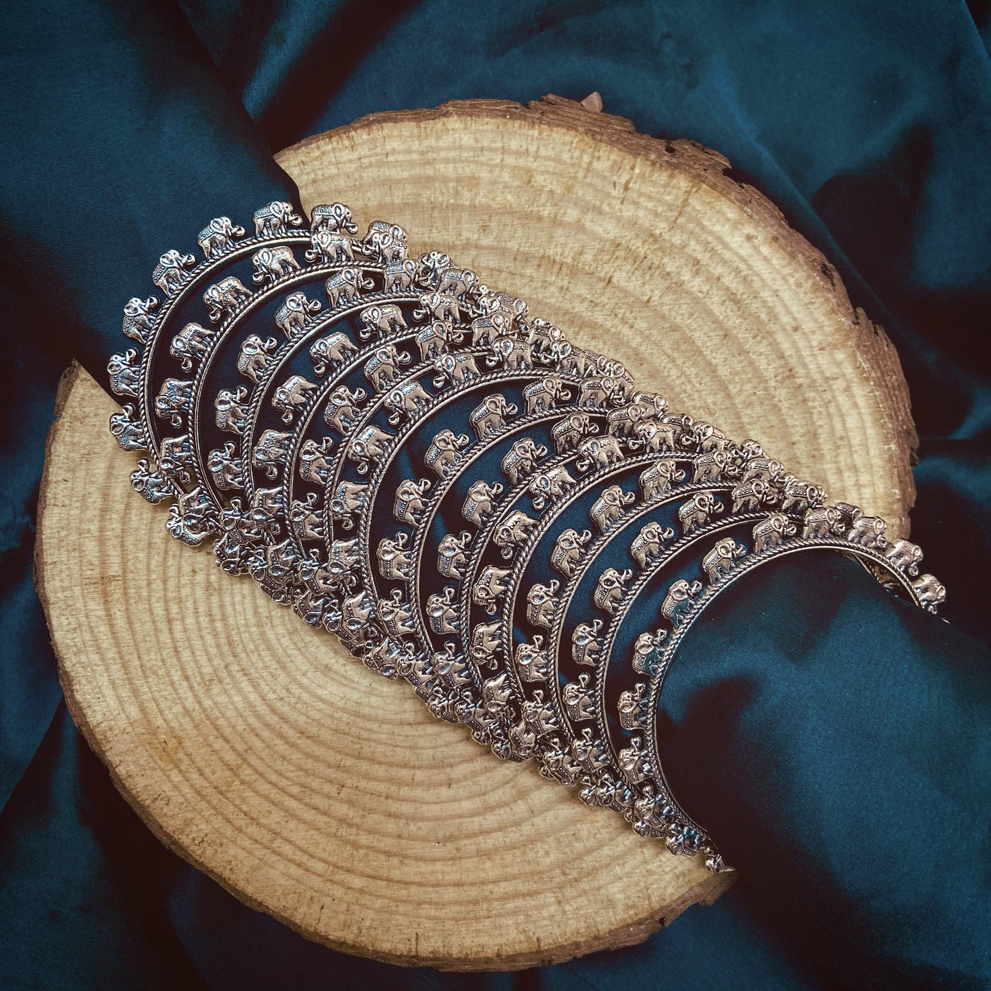 Elephant bangle stack - Bloom - By Sushmita