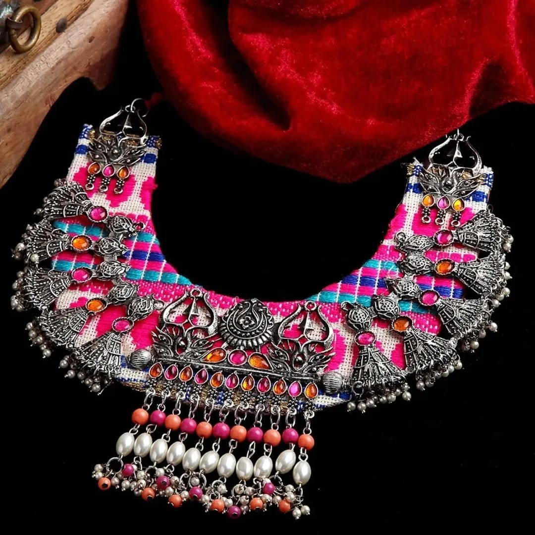 HANDMADE colourful Choker Necklace - Bloom - By Sushmita