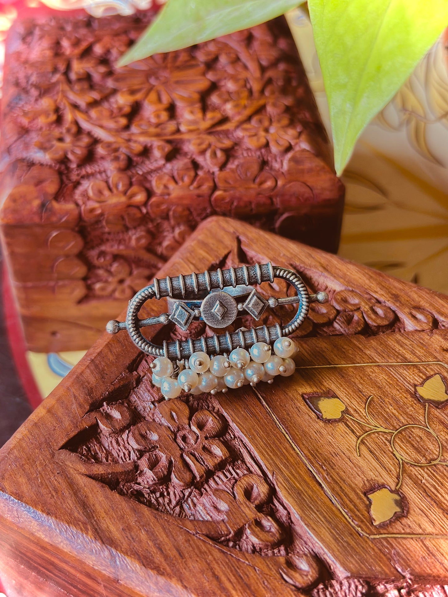 Tabiz White-Pearl Ring - Bloom - By Sushmita