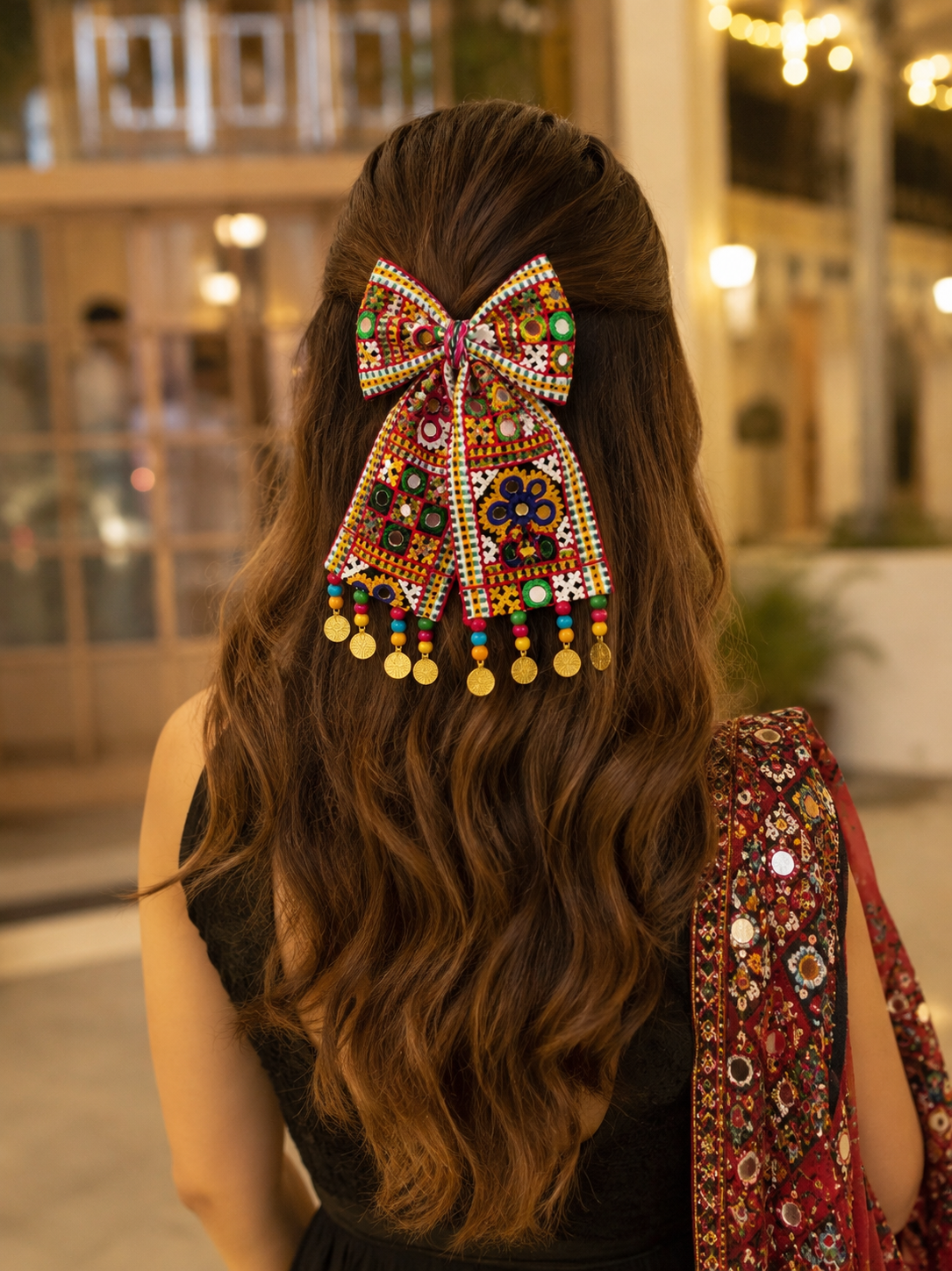 Navratri Bow Hair Clips | Festive Garba Hair Accessories