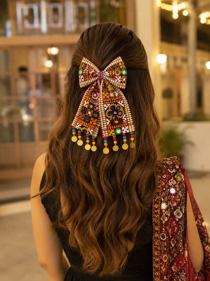 Navratri Bow Hair Clips | Festive Garba Hair Accessories