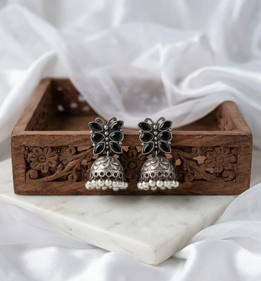 Monalisa stone Statement light-weighted  Silver Earrings
