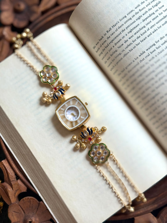 Kundan designed Watch | hand Jewelry