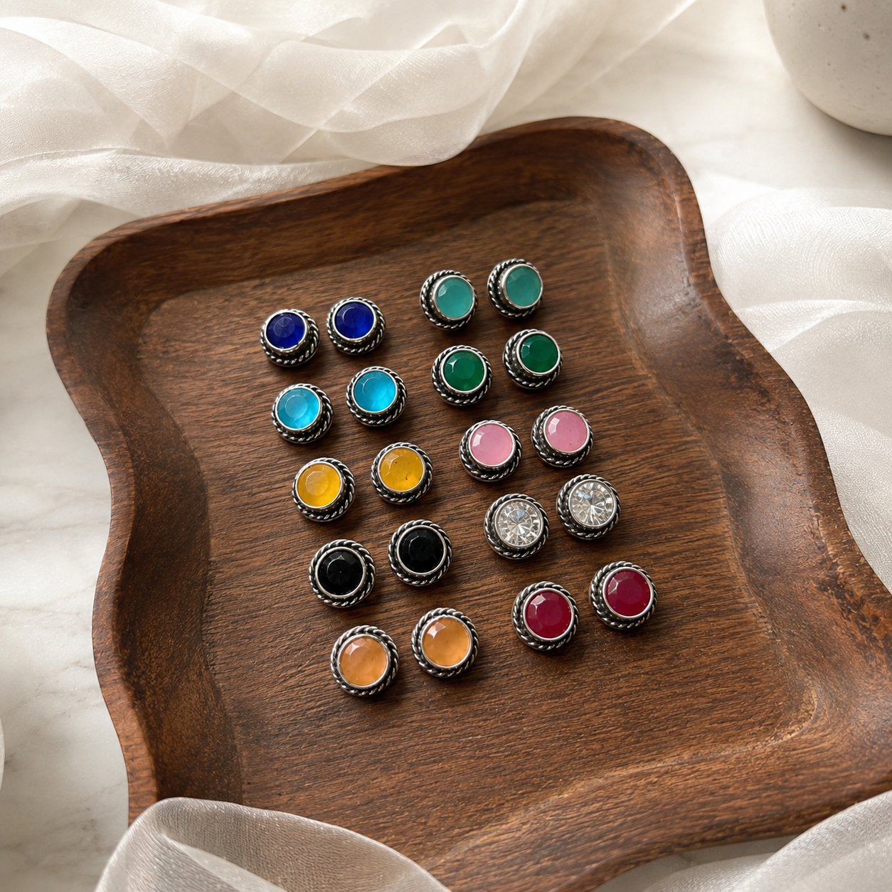 Set of Ten Earrings | Studs colorful / gift combo / Earringss