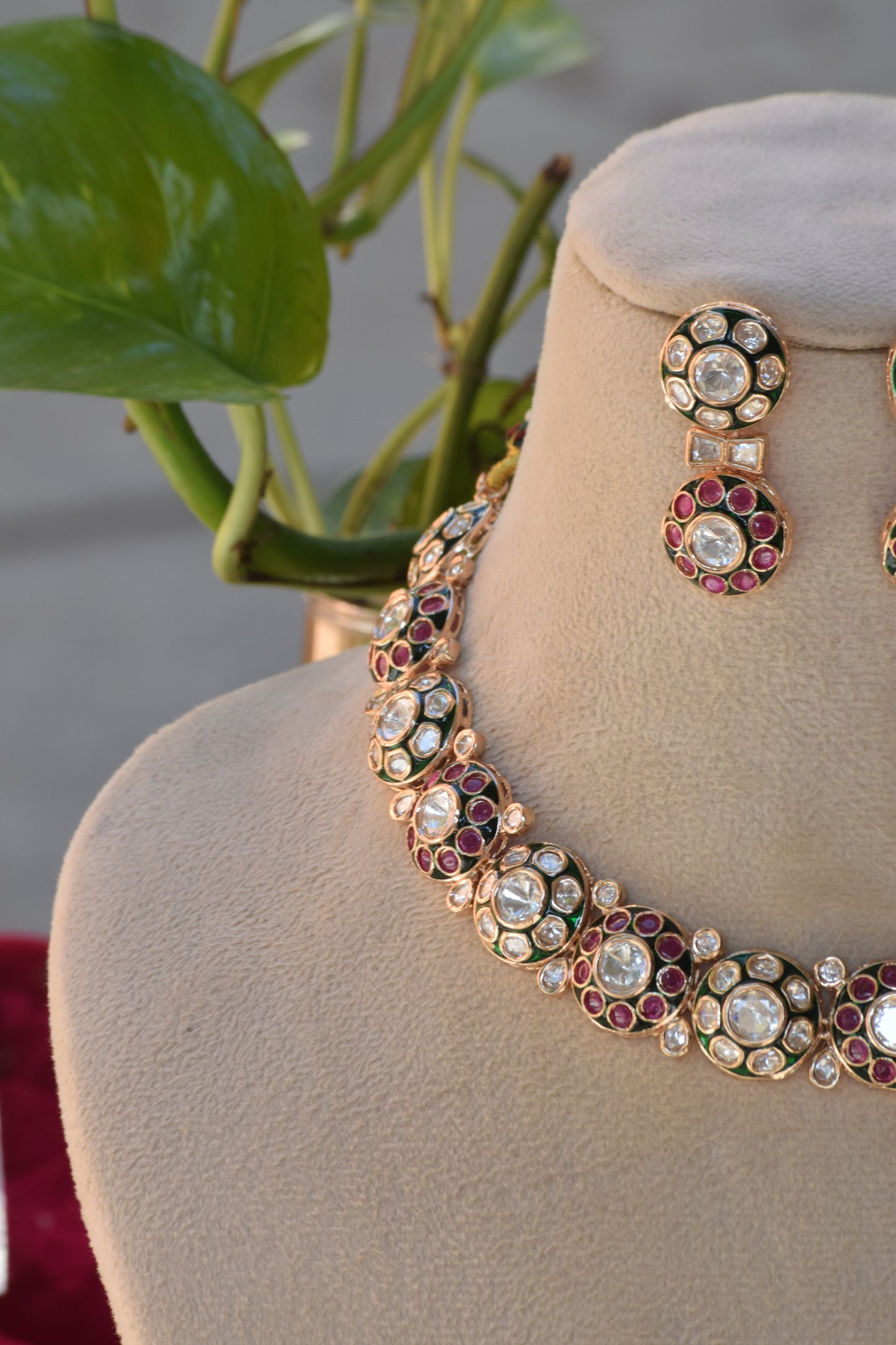 Lakshmi - heritage 18k gold plated kundan necklace set