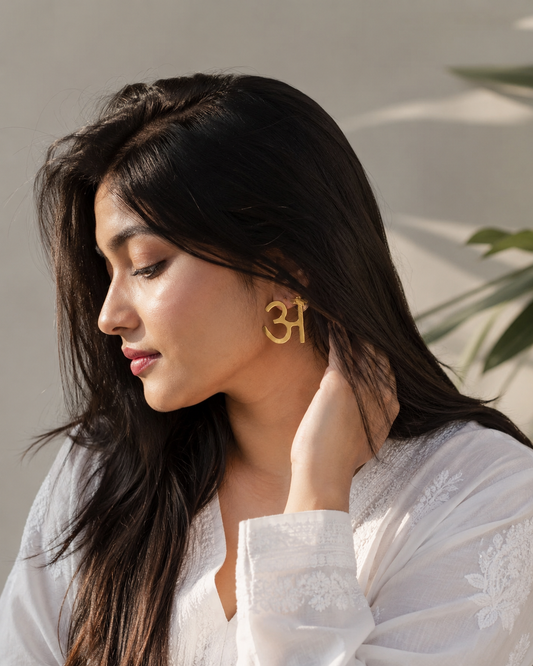 Hindi Vyanjan Earrings Studs | Hindi alphabets letter Jewellery