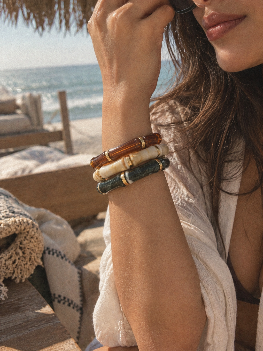 Retro Acrylic Resin Stack Bracelet