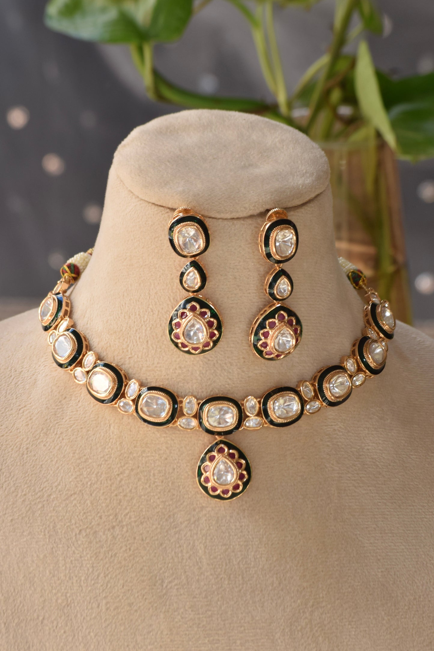 Rudra - heritage 18k gold plated kundan necklace set
