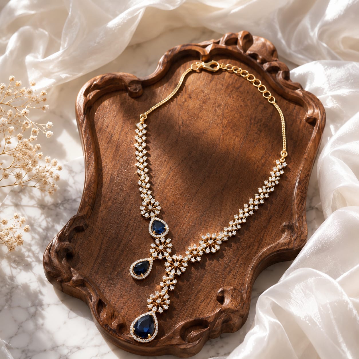 meraaki - heritage 18k gold plated kundan necklace set