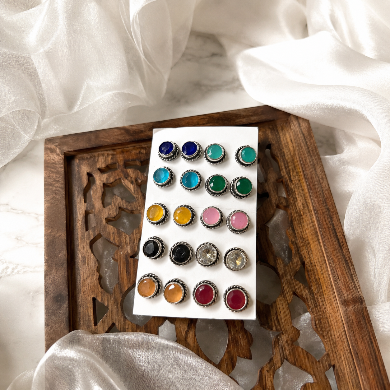 Set of Ten Earrings | Studs colorful / gift combo / Earringss